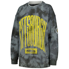 Pittsburgh Pirates The Wild Collective Women's Overdyed Pullover Sweatshirt Clearance
