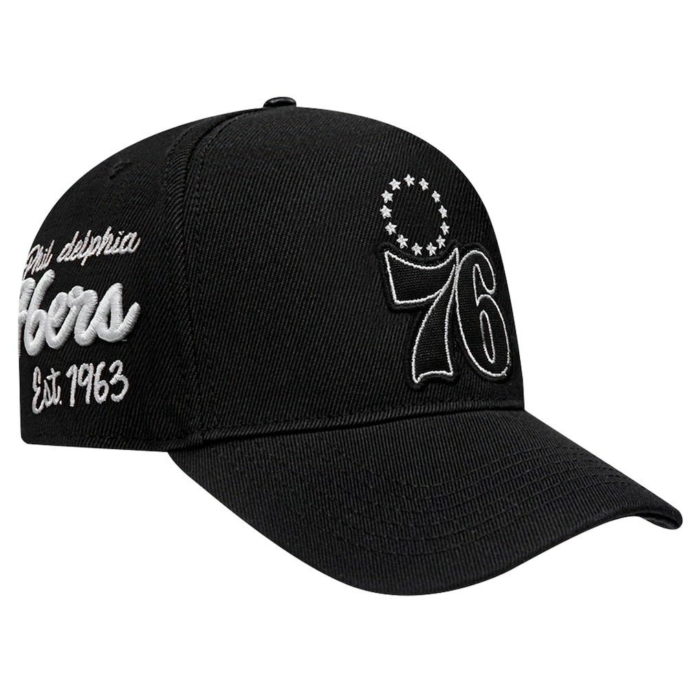 NBA - Philadelphia 76ers Pro Standard Paint the City Pinch Front Snapback Hat - Black