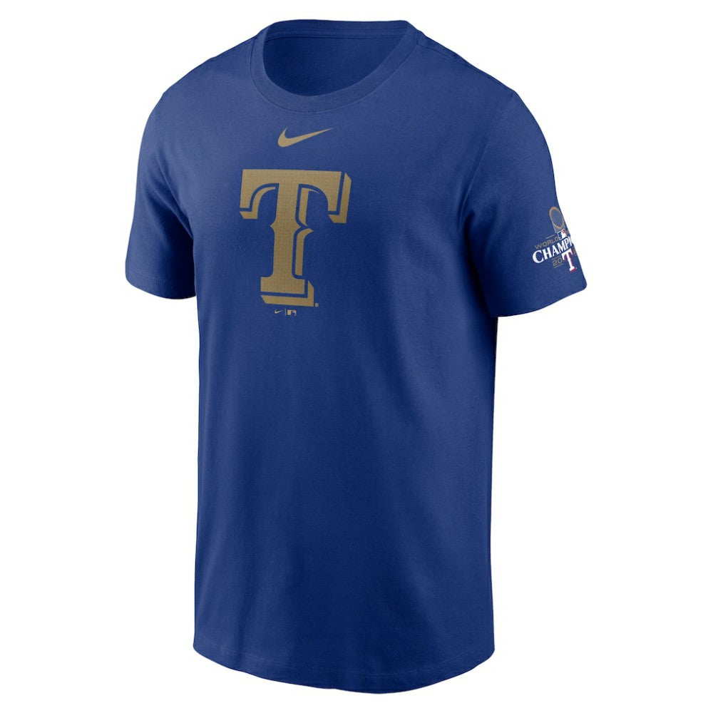 Texas Rangers Nike 2024 Gold Collection Logo T-Shirt for sale