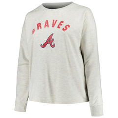 Atlanta Braves Profile Women's Plus Size French Terry Pullover Sweatshirt Sale
