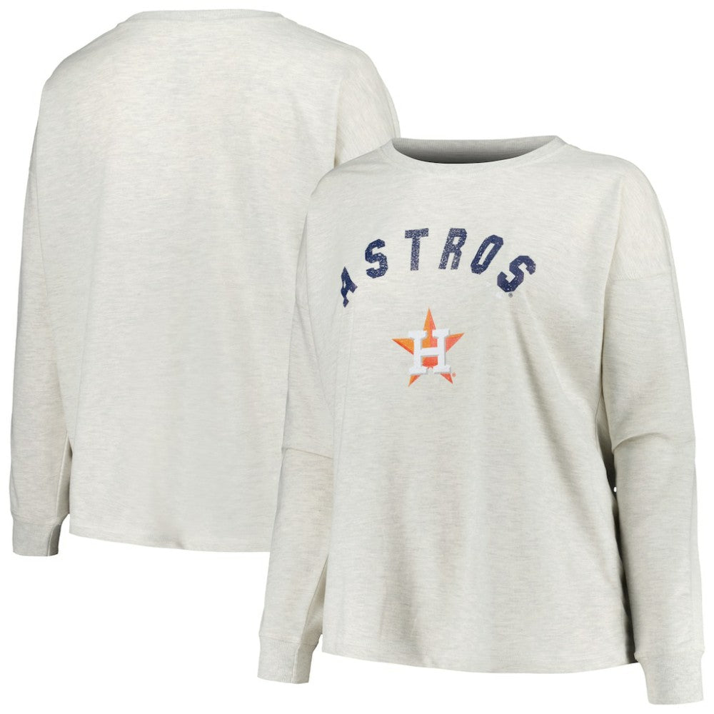 Houston Astros Profile Women's Plus Size French Terry Pullover Sweatshirt Clearance