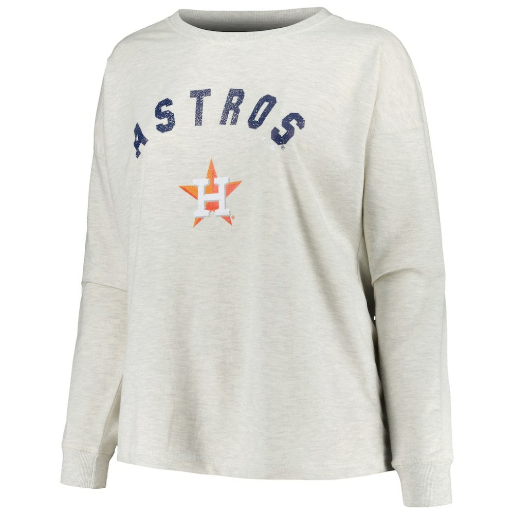 Houston Astros Profile Women's Plus Size French Terry Pullover Sweatshirt Clearance
