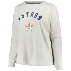 Houston Astros Profile Women's Plus Size French Terry Pullover Sweatshirt Clearance