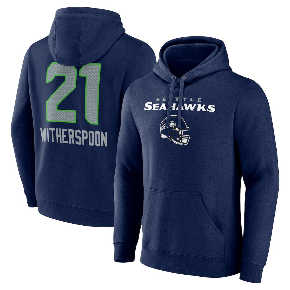 Devon Witherspoon Seattle Seahawks Team Wordmark Player Name & Number Pullover Hoodie College Navy - NFL