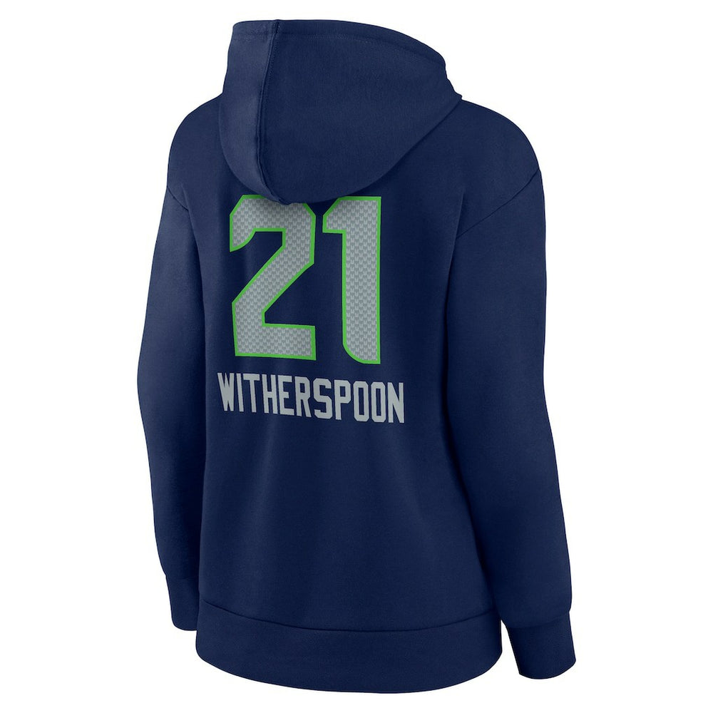 Devon Witherspoon Seattle Seahawks Women's Team Wordmark Player Name & Number Pullover Hoodie College Navy - NFL