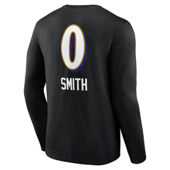 Roquan Smith Baltimore Ravens Team Wordmark Player Name & Number Long Sleeve T-Shirt Black - NFL