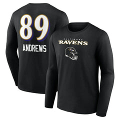 Mark Andrews Baltimore Ravens Team Wordmark Player Name & Number Long Sleeve T-Shirt Black - NFL