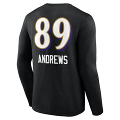 Mark Andrews Baltimore Ravens Team Wordmark Player Name & Number Long Sleeve T-Shirt Black - NFL