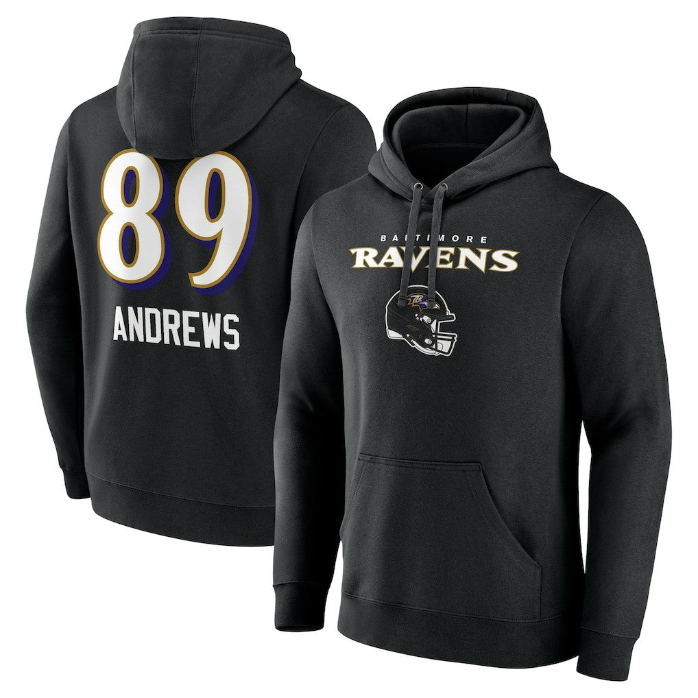 Mark Andrews Baltimore Ravens Team Wordmark Player Name & Number Pullover Hoodie Black - NFL