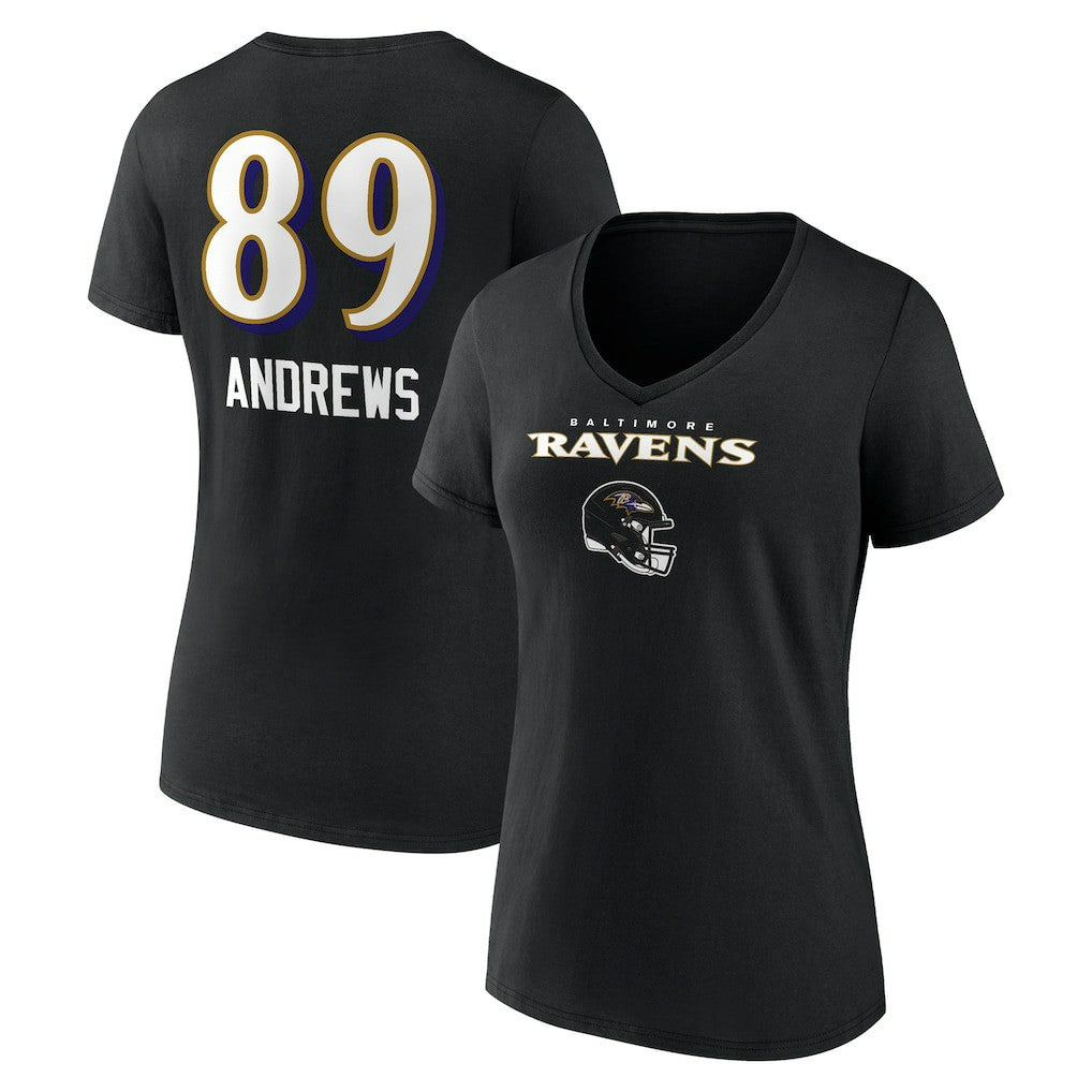 Mark Andrews Baltimore Ravens Women's Team Wordmark Player Name & Number V-Neck T-Shirt Black - NFL