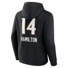 Kyle Hamilton Baltimore Ravens Team Wordmark Player Name & Number Pullover Hoodie Black - NFL