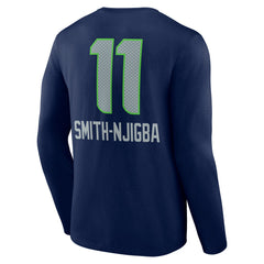 Jaxon Smith-Njigba Seattle Seahawks Team Wordmark Player Name & Number Long Sleeve T-Shirt College Navy - NFL
