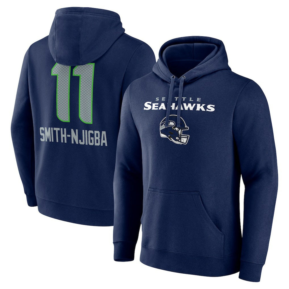 Jaxon Smith-Njigba Seattle Seahawks Team Wordmark Player Name & Number Pullover Hoodie College Navy - NFL