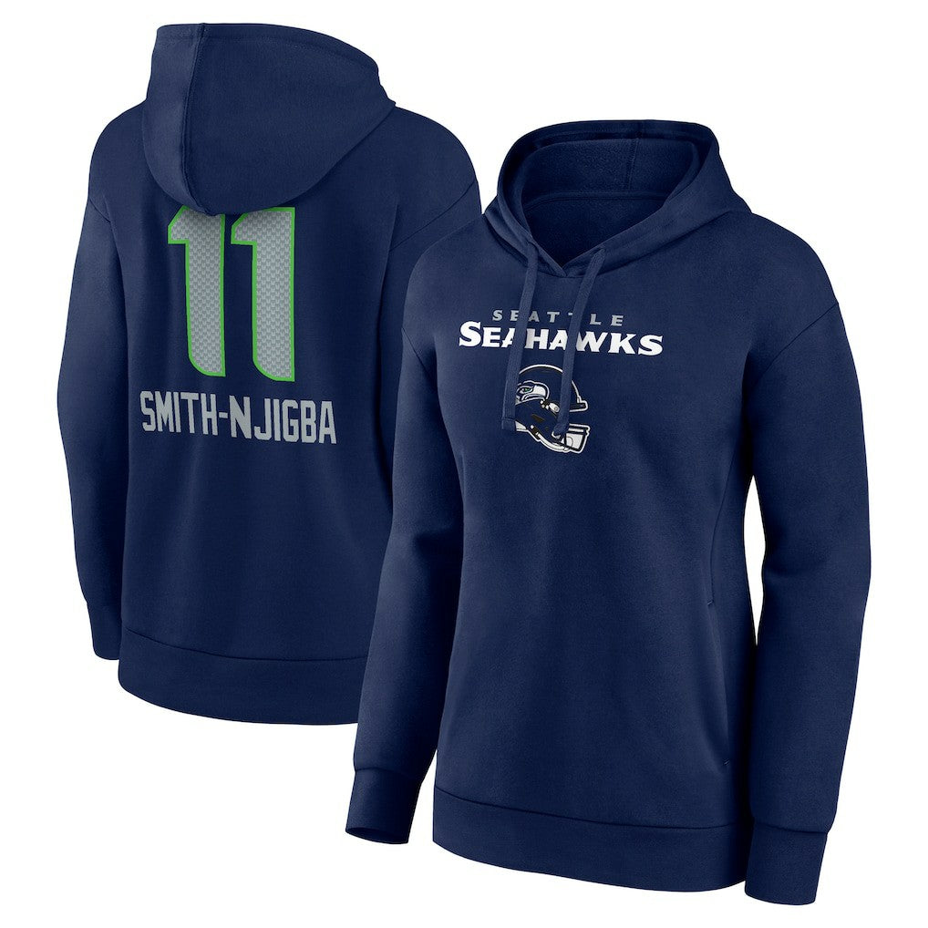 Jaxon Smith-Njigba Seattle Seahawks Women's Team Wordmark Player Name & Number Pullover Hoodie College Navy - NFL