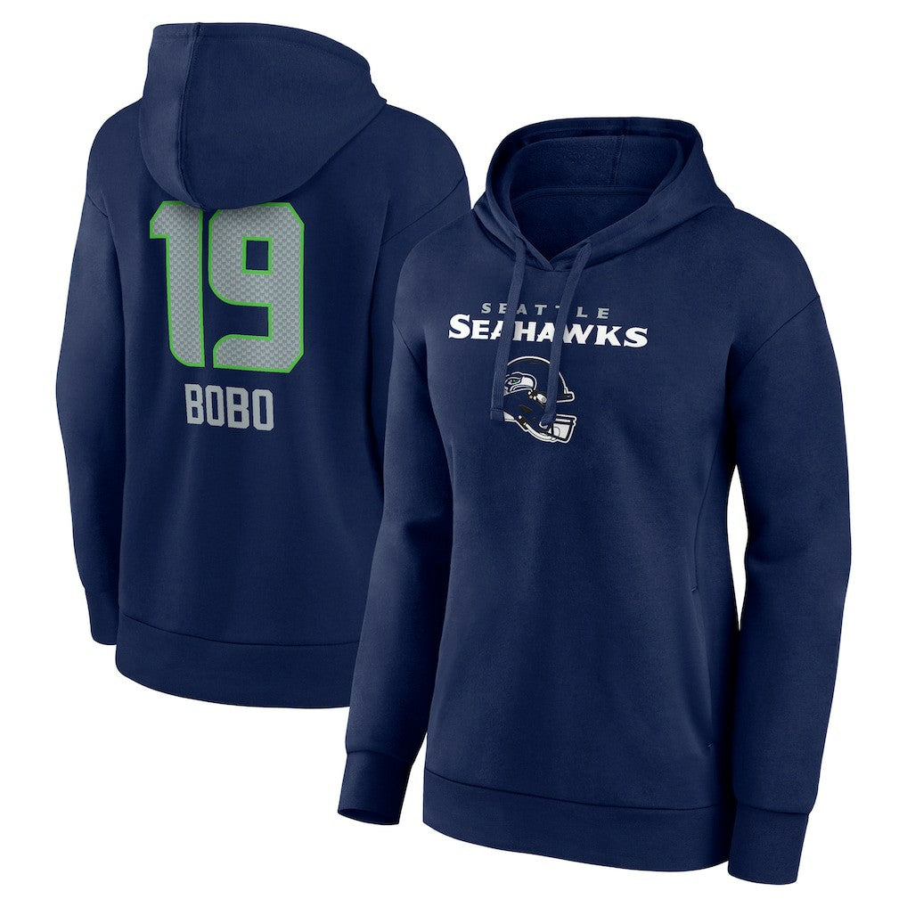 Jake Bobo Seattle Seahawks Women's Team Wordmark Player Name & Number Pullover Hoodie College Navy - NFL