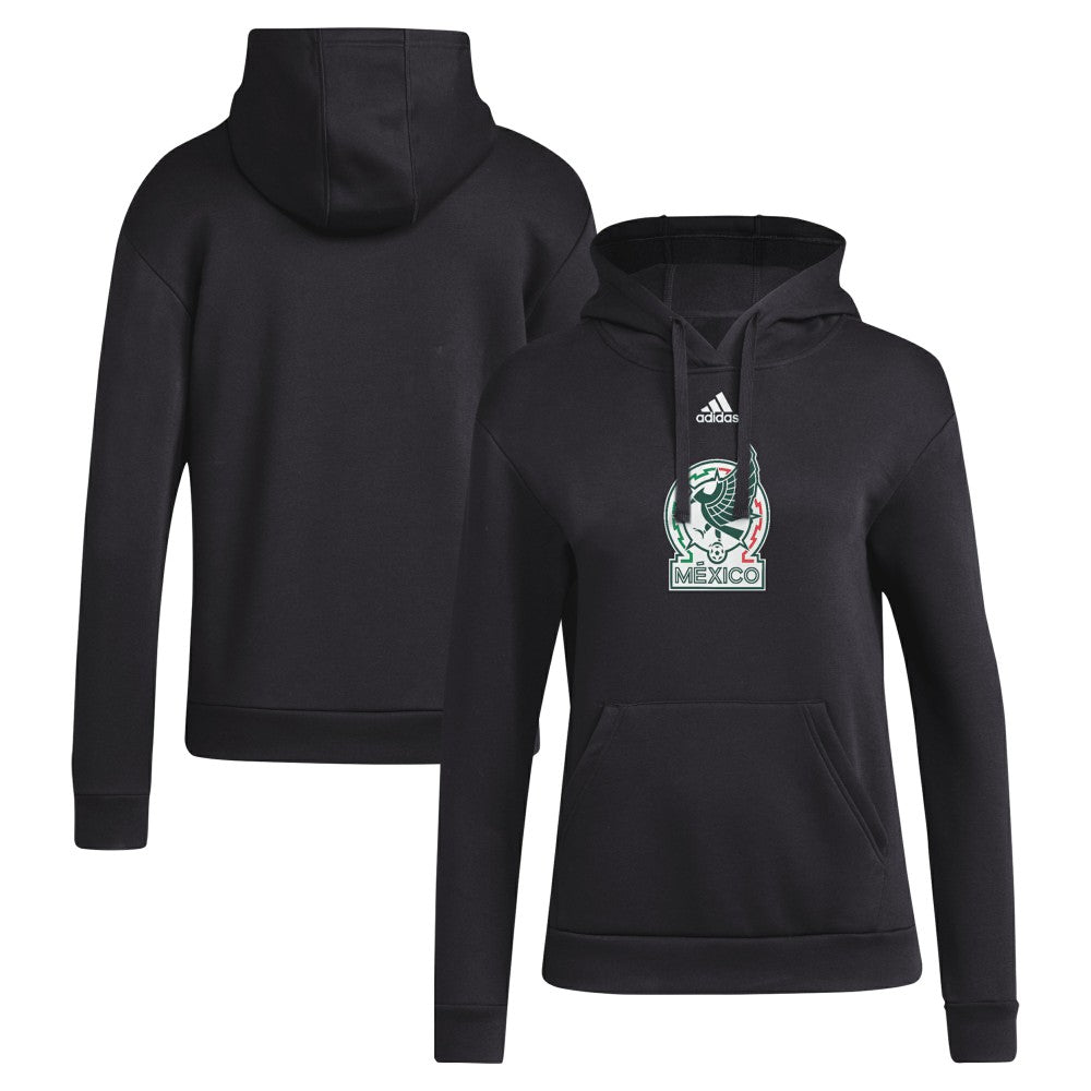Adidas Mexico National Team Women's Crest Pullover Hoodie - Black