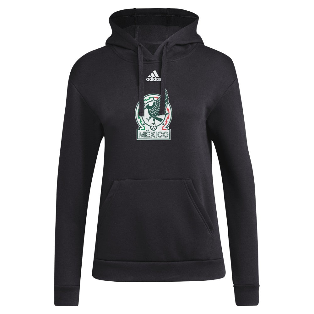 Adidas Mexico National Team Women's Crest Pullover Hoodie - Black