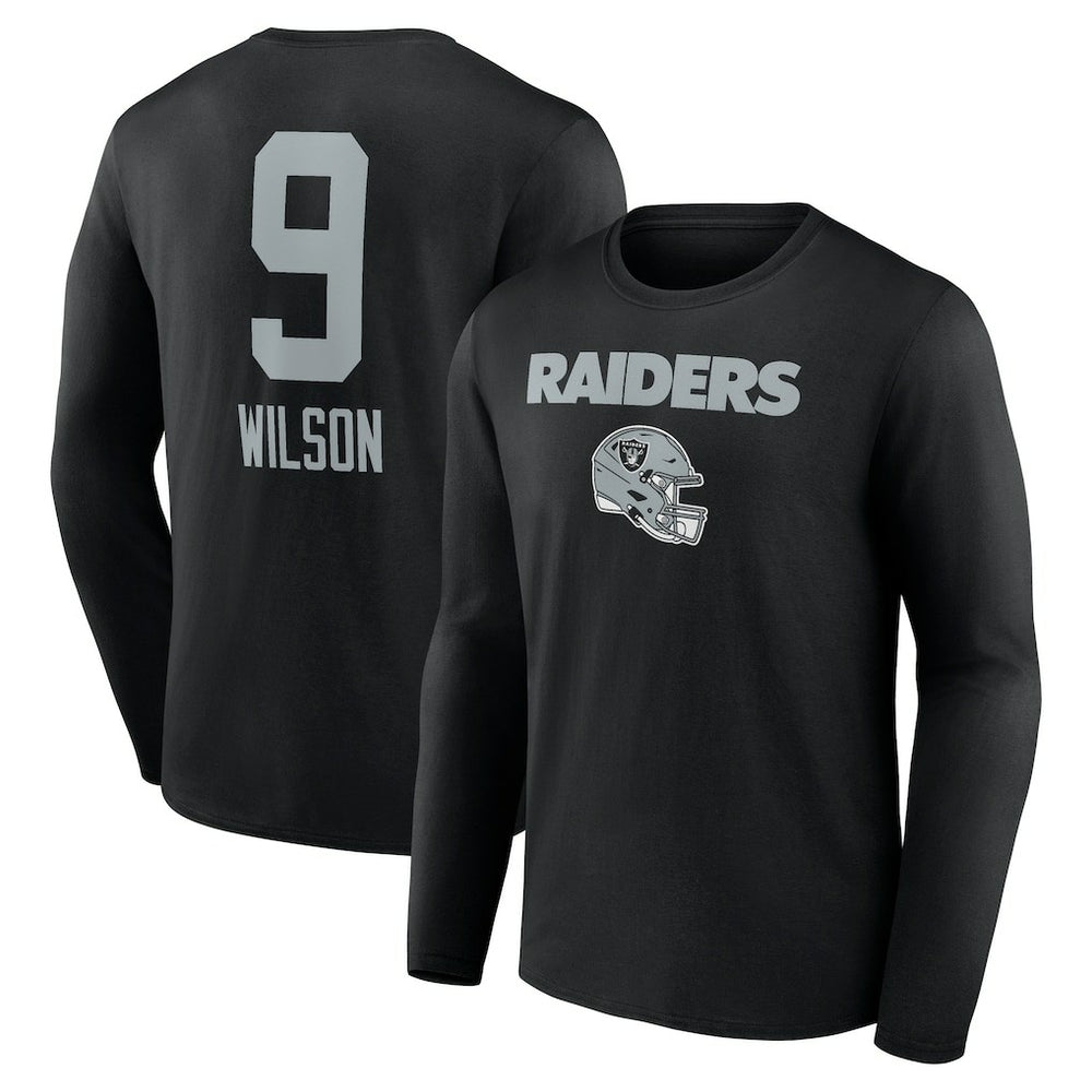 Tyree Wilson Las Vegas Raiders Team Wordmark Player Name & Number Long Sleeve T-Shirt Black - NFL