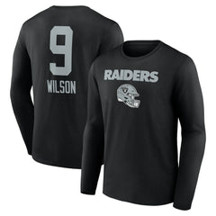 Tyree Wilson Las Vegas Raiders Team Wordmark Player Name & Number Long Sleeve T-Shirt Black - NFL
