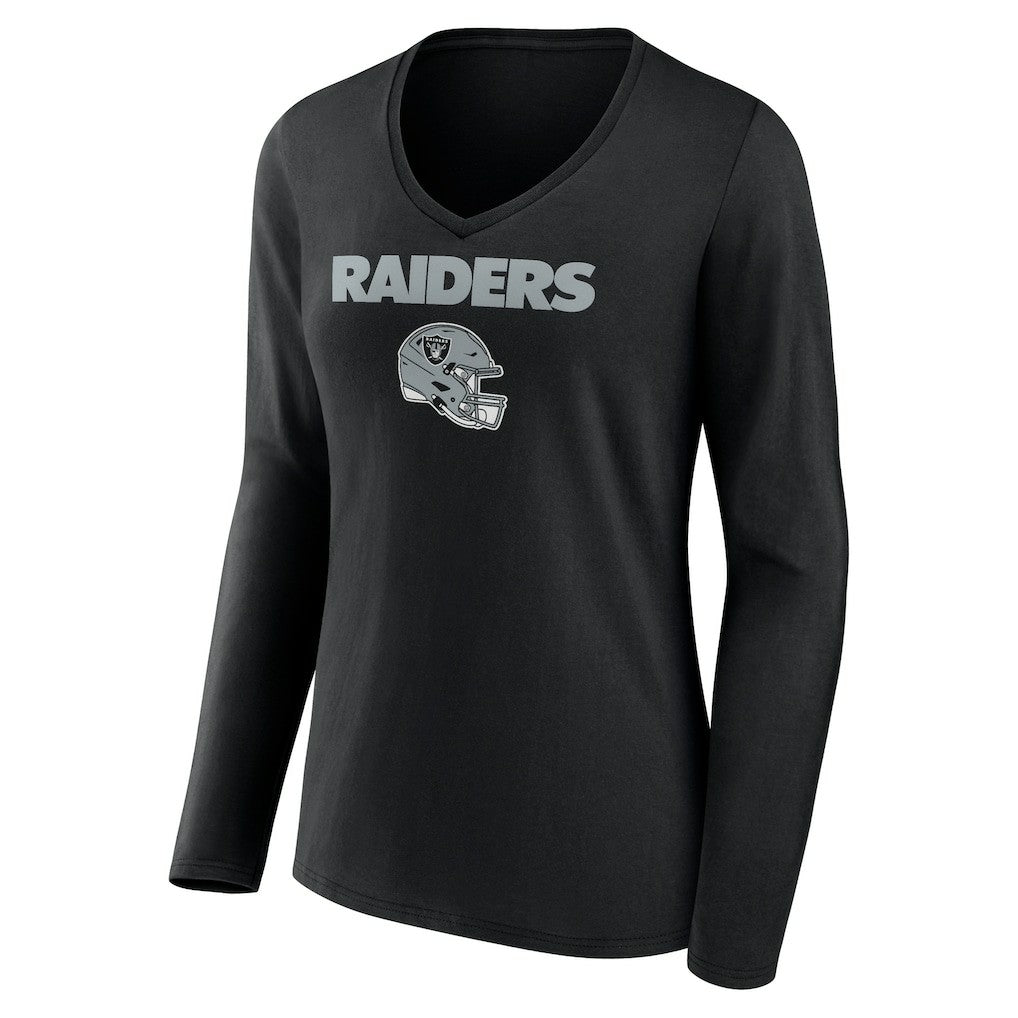 Tyree Wilson Las Vegas Raiders Women's Team Wordmark Player Name & Number Long Sleeve V-Neck T-Shirt Black - NFL