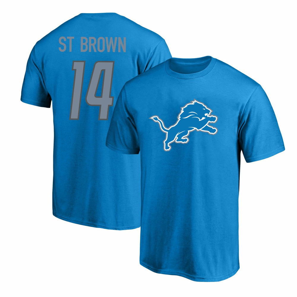 Amon-Ra St. Brown Detroit Lions Big & Tall Player Name & Number T-Shirt Blue - Fanatics