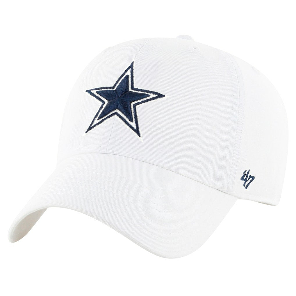 Dallas Cowboys '47 Clean Up Primary Adjustable Hat White - 47 brand