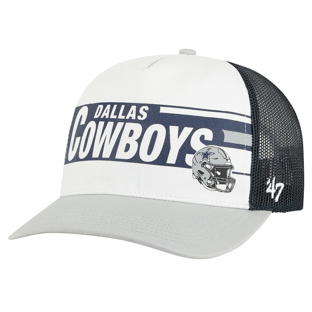 Dallas Cowboys '47 Stack Line Hitch Trucker Adjustable Hat White/Gray - 47 brand