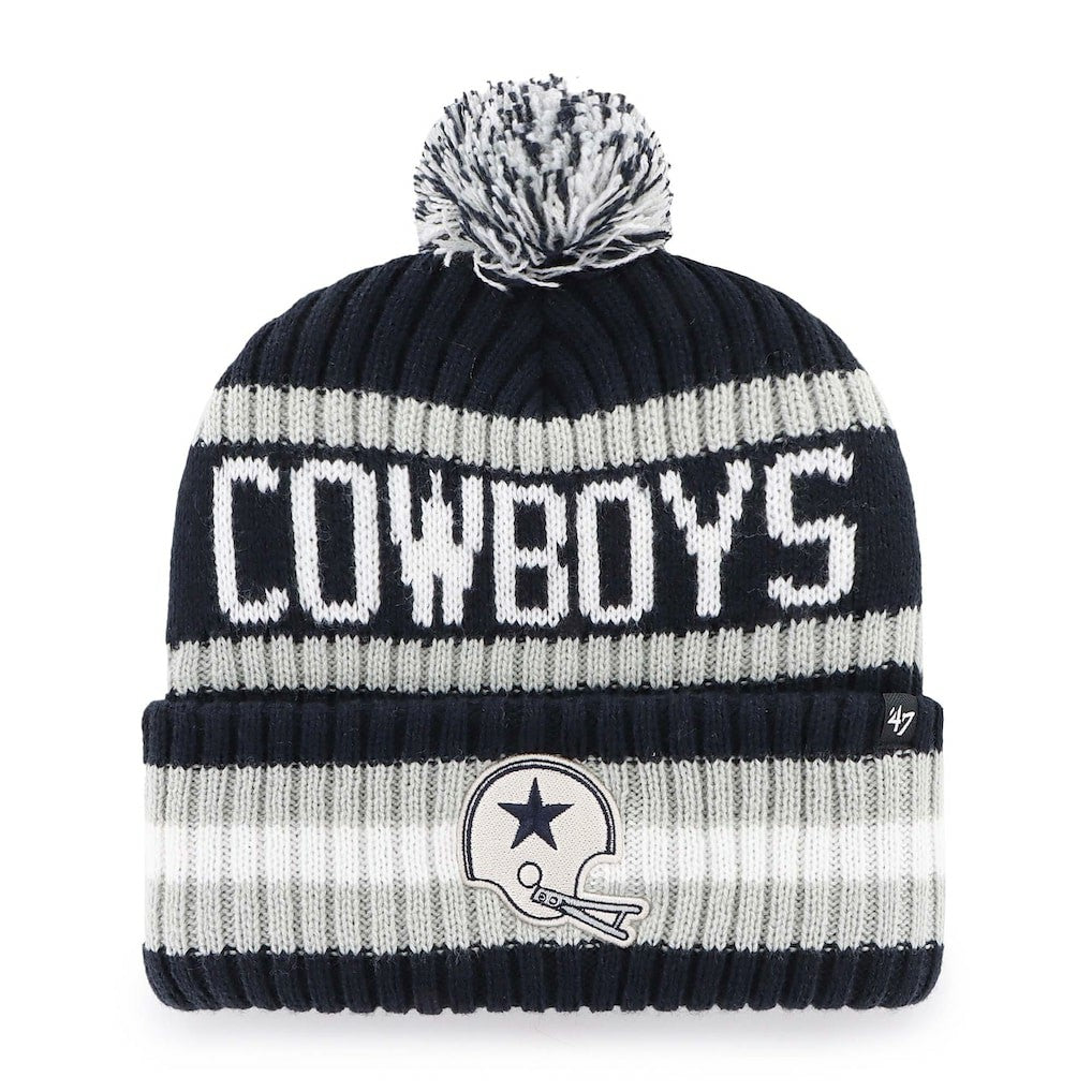 Dallas Cowboys '47 Bering Cuffed Knit Hat with Pom Navy - 47 brand