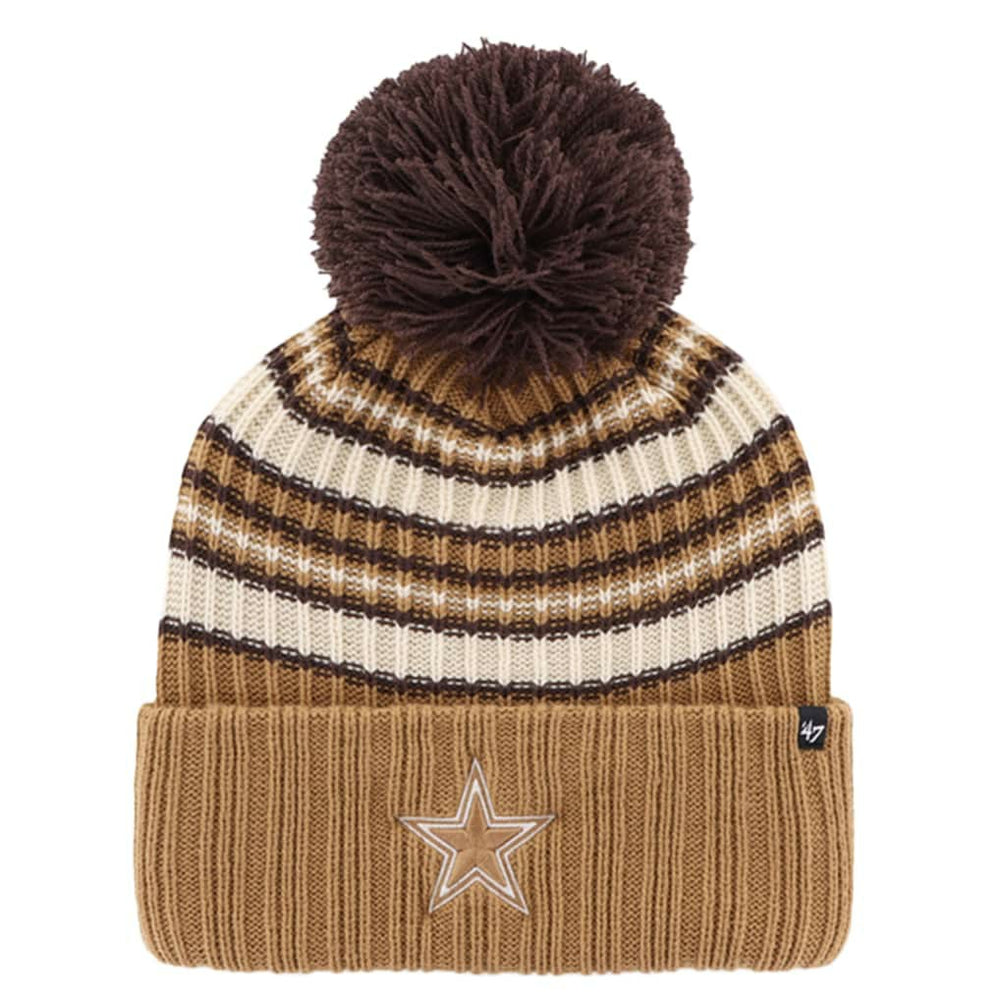 Dallas Cowboys '47 Women's Espresso Cuffed Knit Hat with Pom Brown - 47 brand