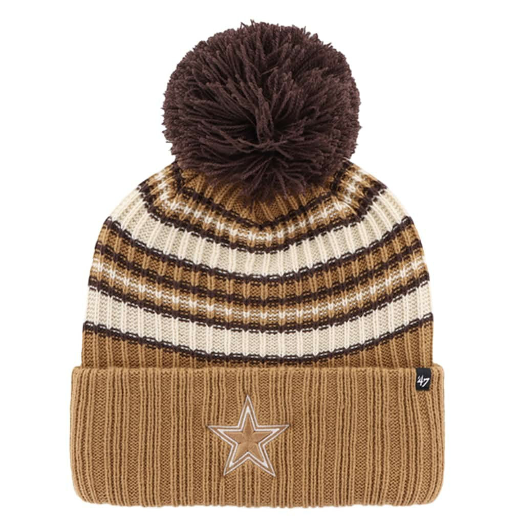 Dallas Cowboys '47 Women's Espresso Cuffed Knit Hat with Pom Brown - 47 brand