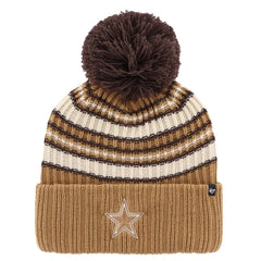 Dallas Cowboys '47 Women's Espresso Cuffed Knit Hat with Pom Brown - 47 brand
