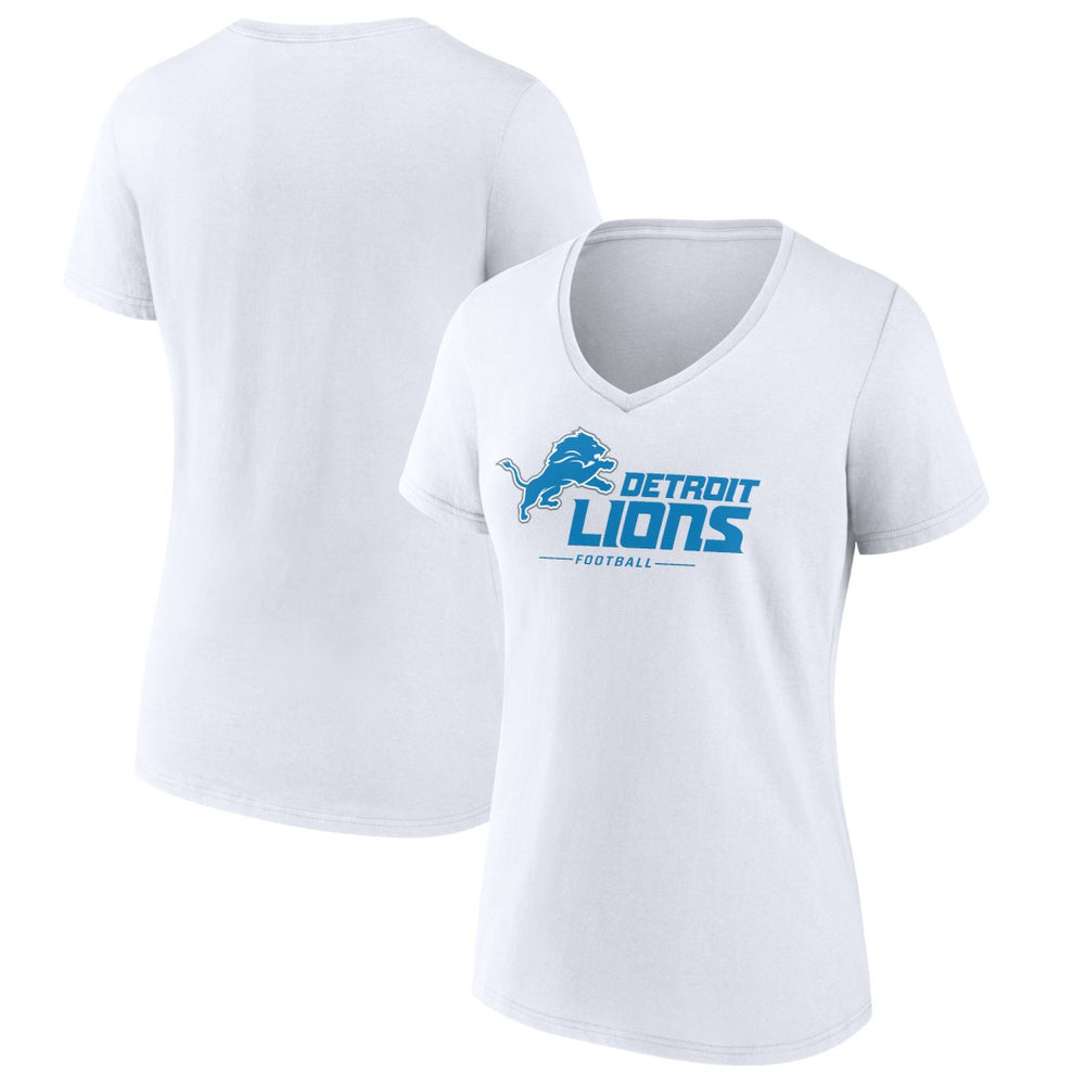 Detroit Lions Women's Lock Up V-Neck T-Shirt White - NFL