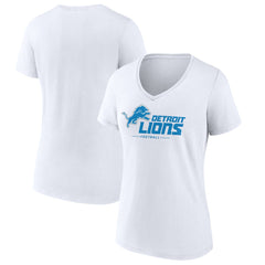 Detroit Lions Women's Lock Up V-Neck T-Shirt White - NFL