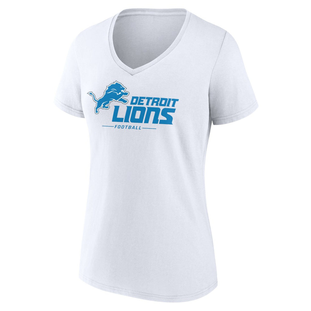 Detroit Lions Women's Lock Up V-Neck T-Shirt White - NFL