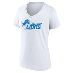 Detroit Lions Women's Lock Up V-Neck T-Shirt White - NFL