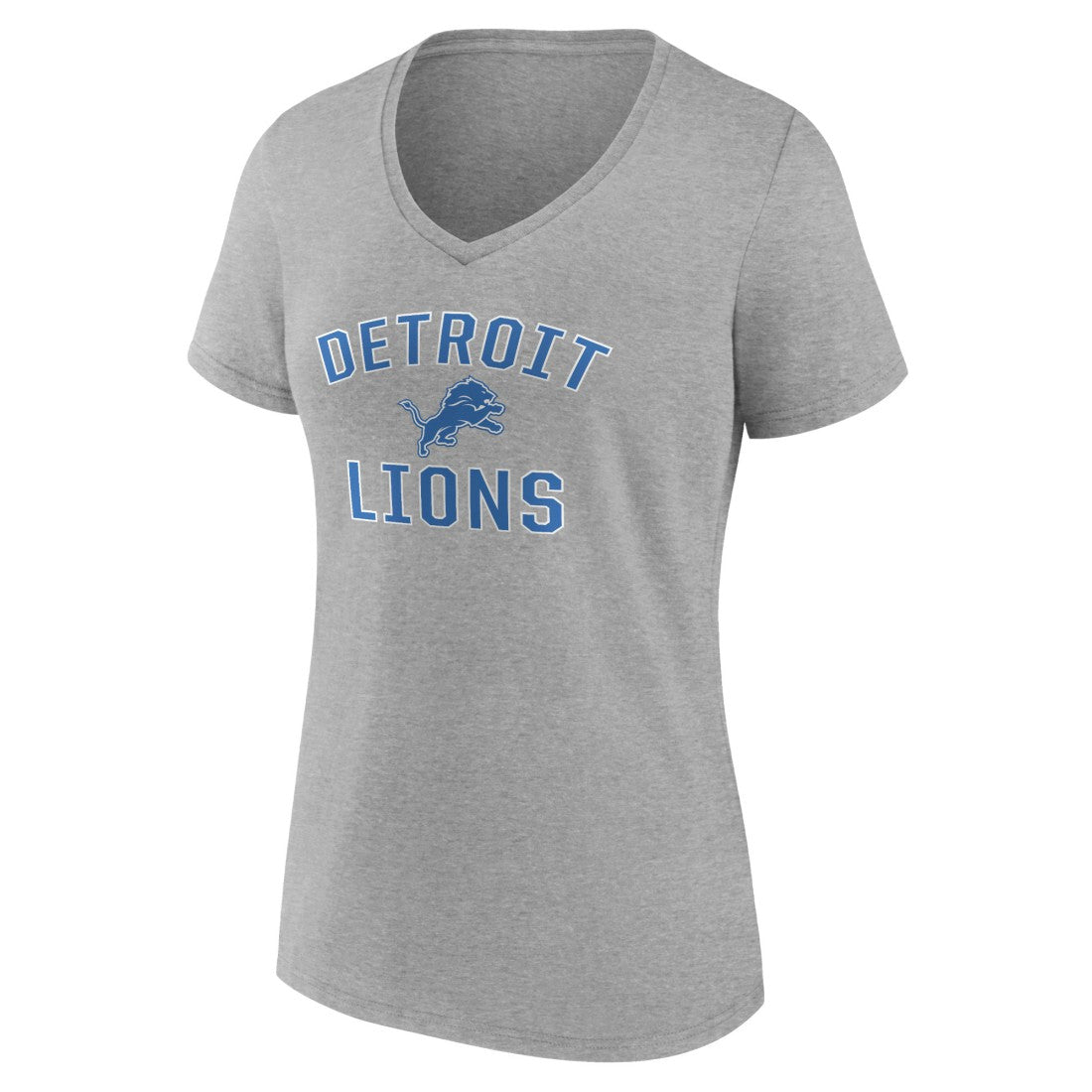Detroit Lions Women's Victory Arch V-Neck T-Shirt Gray - NFL
