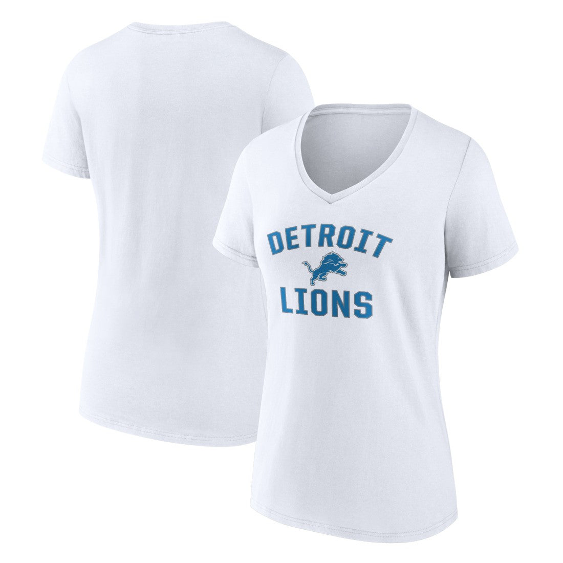 Detroit Lions Women's Victory Arch V-Neck T-Shirt White - NFL