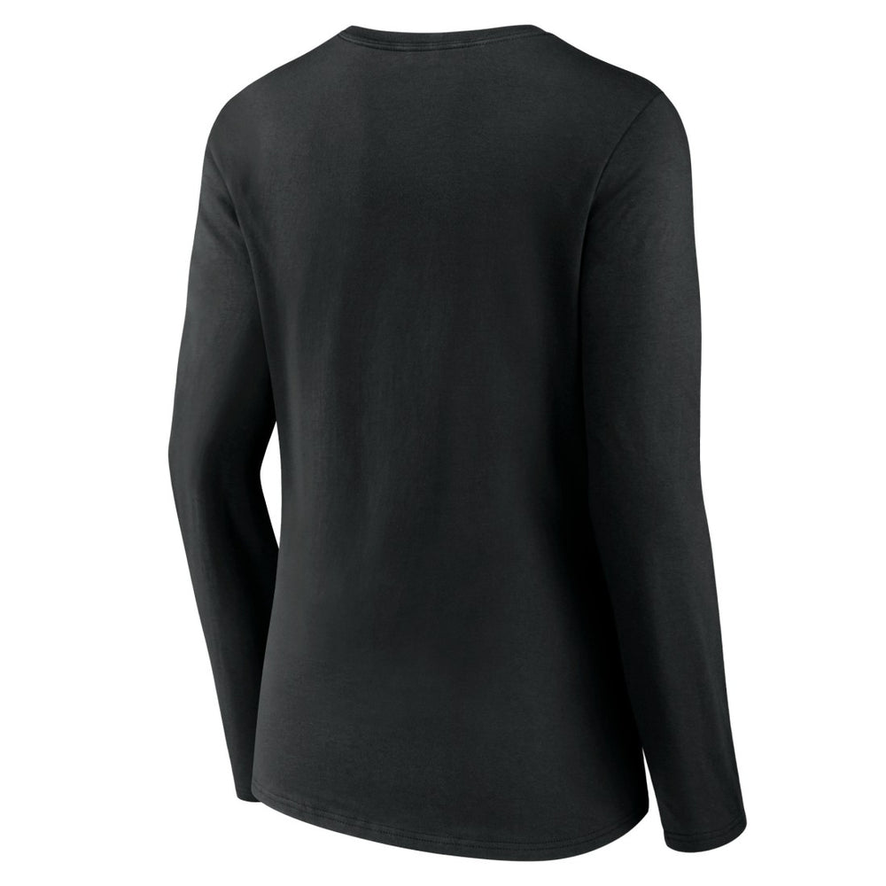 Detroit Lions Women's Victory Script V-Neck Long Sleeve T-Shirt Black - NFL