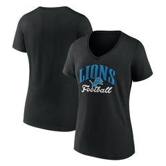 Detroit Lions Women's Victory Script V-Neck T-Shirt Black - NFL