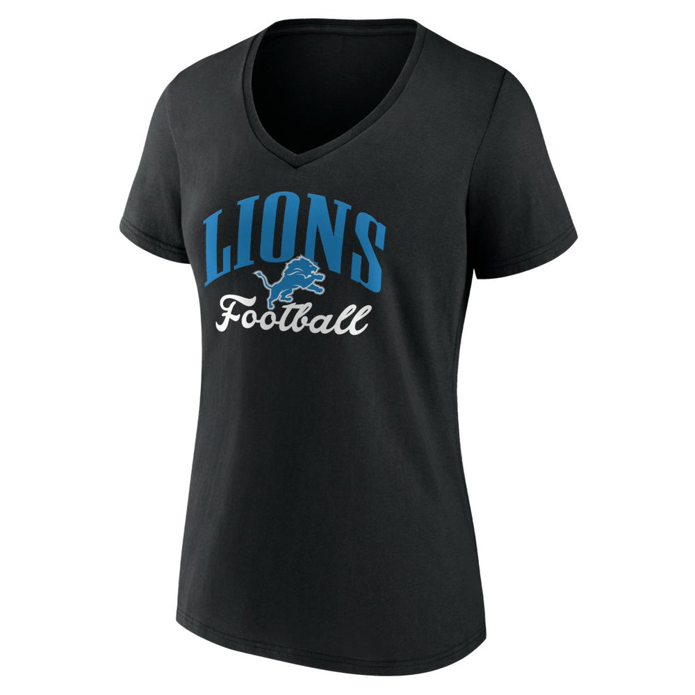 Detroit Lions Women's Victory Script V-Neck T-Shirt Black - NFL