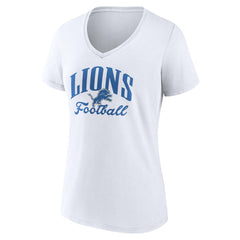 Detroit Lions Women's Victory Script V-Neck T-Shirt White - NFL