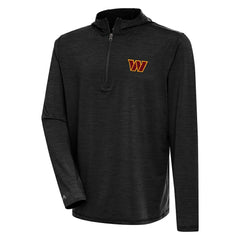 Washington Commanders Antigua Tidy Quarter-Zip Pullover Hoodie Heather Black - NFL