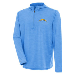 Los Angeles Chargers Antigua Tidy Quarter-Zip Pullover Hoodie Heather Powder Blue - NFL