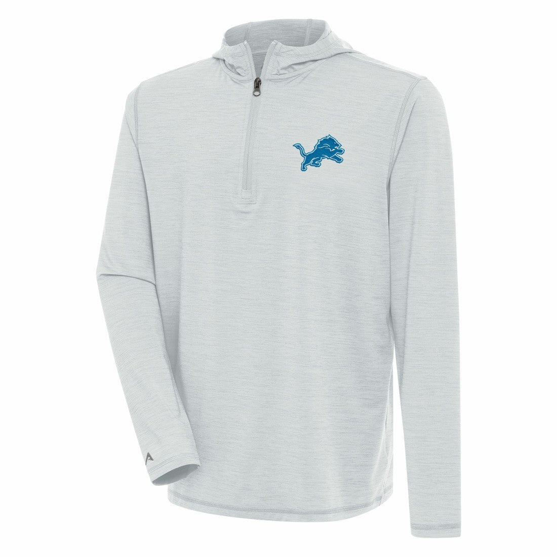 Detroit Lions Antigua Tidy Quarter-Zip Pullover Hoodie Heather Gray - NFL
