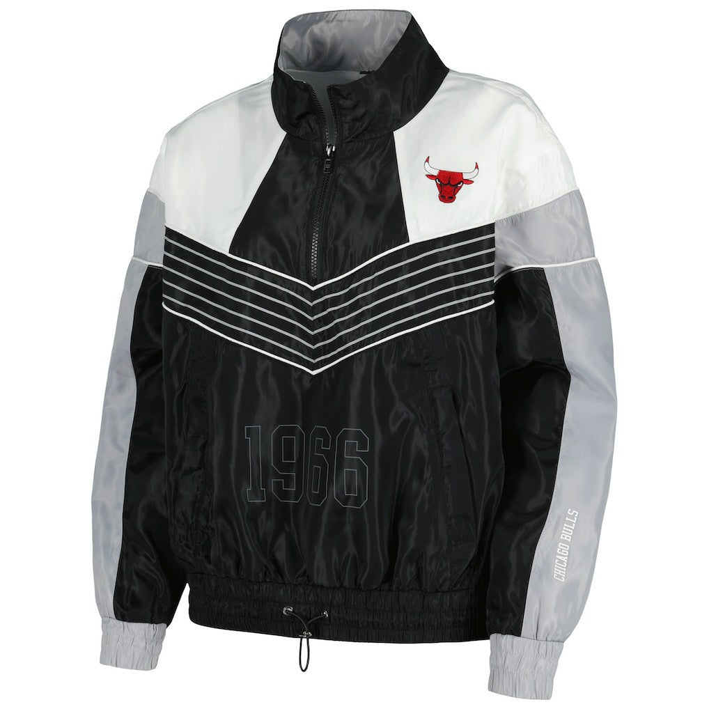 NBA - Chicago Bulls The Wild Collective Women's Courtside Half-Zip Track Jacket - Black