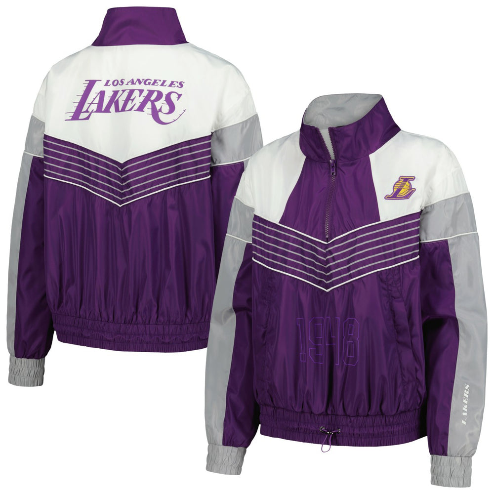 NBA - Los Angeles Lakers The Wild Collective Women's Courtside Half-Zip Track Jacket - Purple