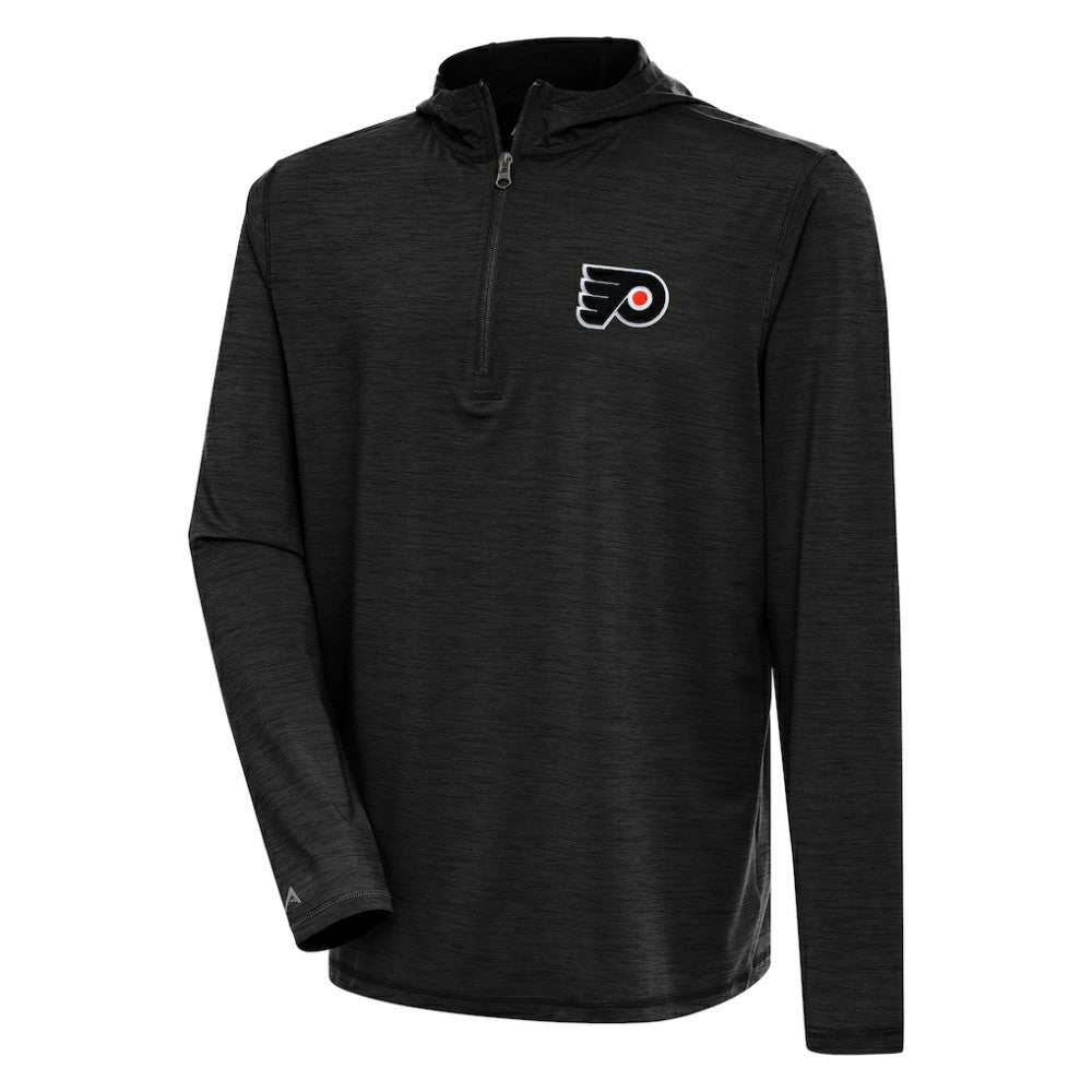 Philadelphia Flyers - Antigua Tidy Quarter-Zip Pullover Hoodie Heather Black