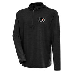 Philadelphia Flyers - Antigua Tidy Quarter-Zip Pullover Hoodie Heather Black