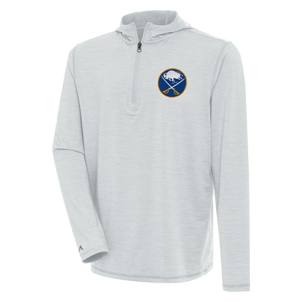 Buffalo Sabres - Antigua Tidy Quarter-Zip Pullover Hoodie Heather Gray