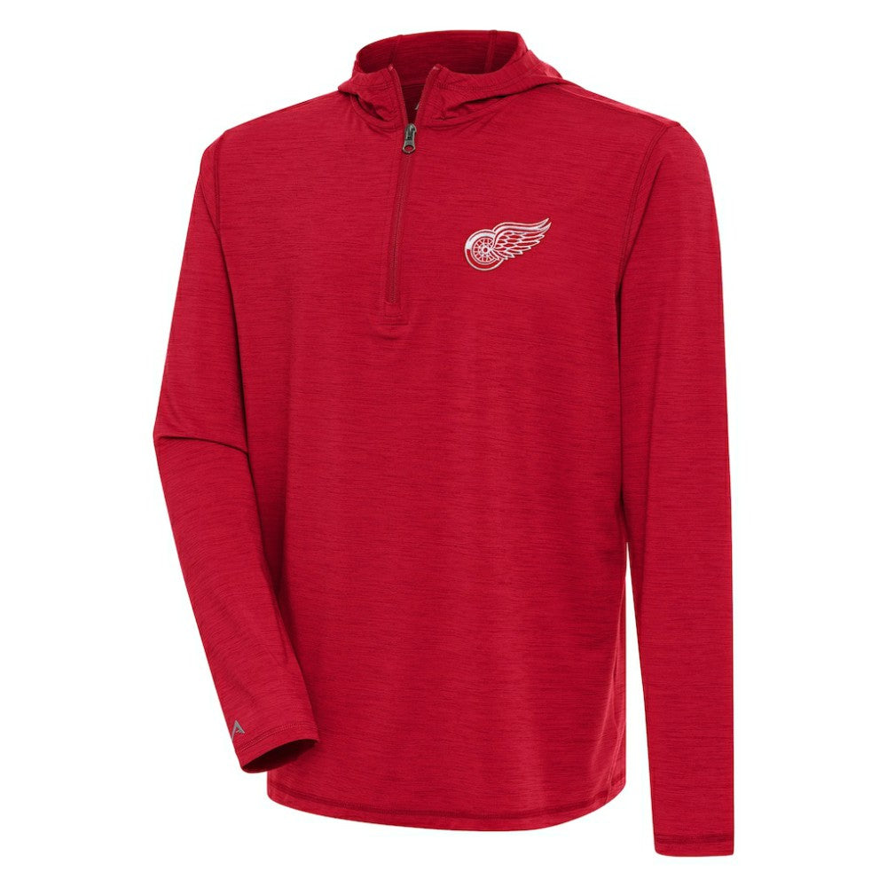 Detroit Red Wings - Antigua Tidy Quarter-Zip Pullover Hoodie Heather Red